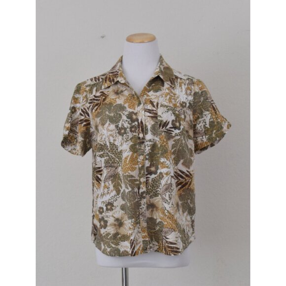 Vintage 90s Faded Button Down Jungle Shirt size‎ L - Picture 3 of 10